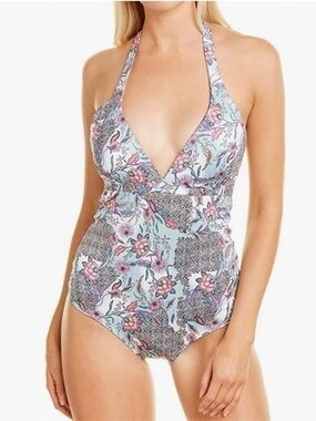 OndadeMar African Flowers One Piece Halter Swimsuit Size Small ondademar New NWT